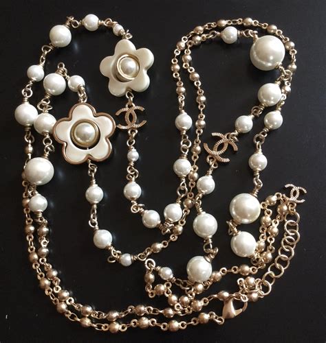 chanel necklace flower|cost of chanel pearl necklace.